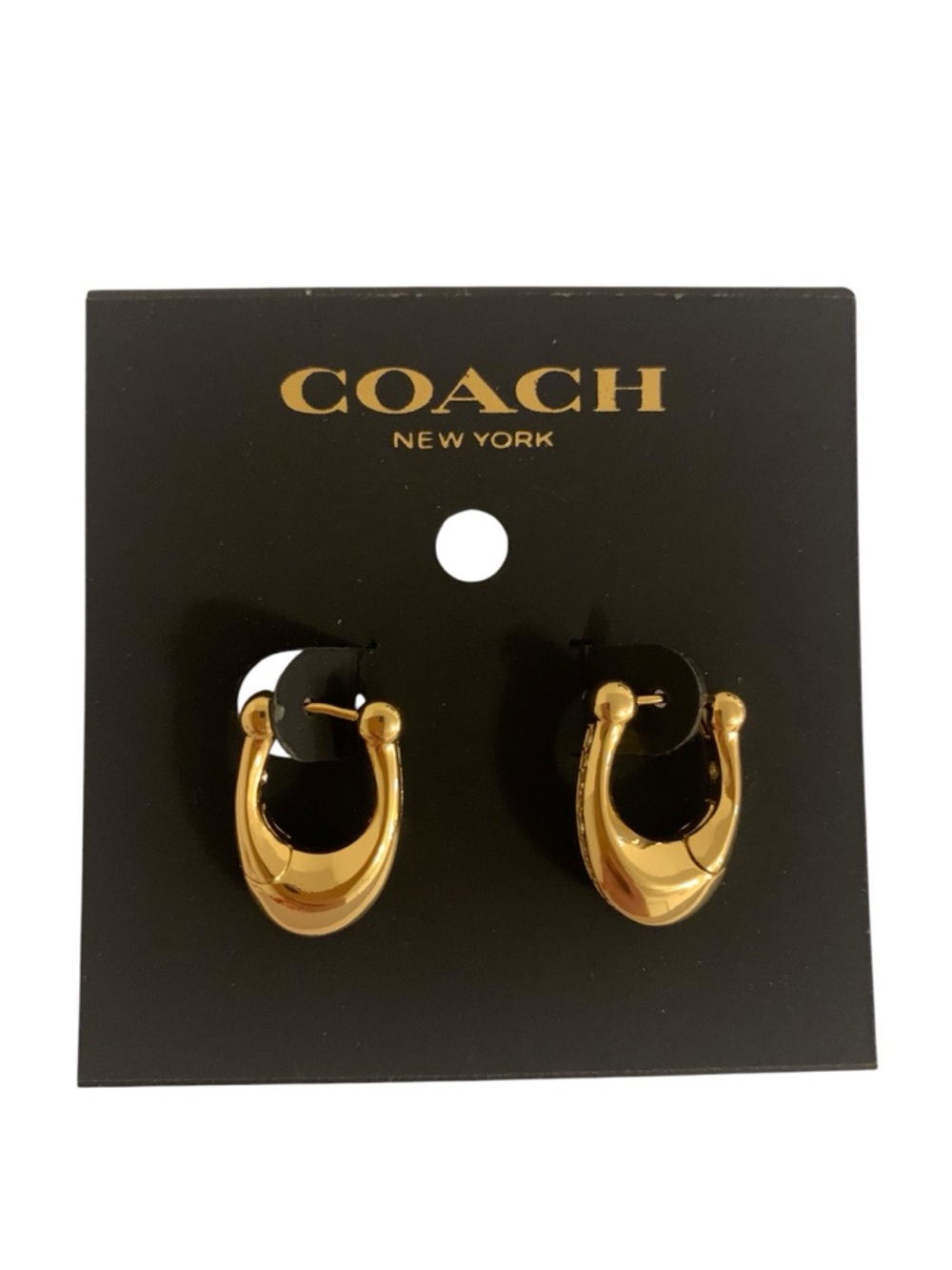 Coach Polished Gold Mini Hoop Earrings
